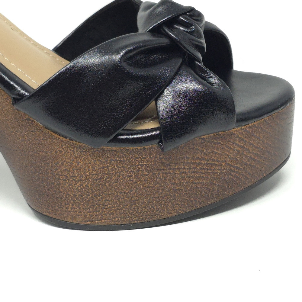 Journee Lorrica Black Knotted Platform Sandals Tru Comfort 9M - Picture 8 of 13
